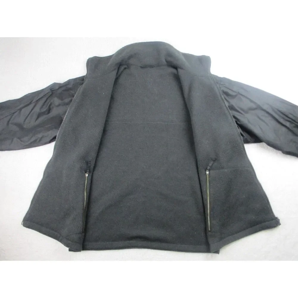 Columbia Jacket Mens Small Fleece Black Long‎ Sleeve Lined Full Zip Pockets S